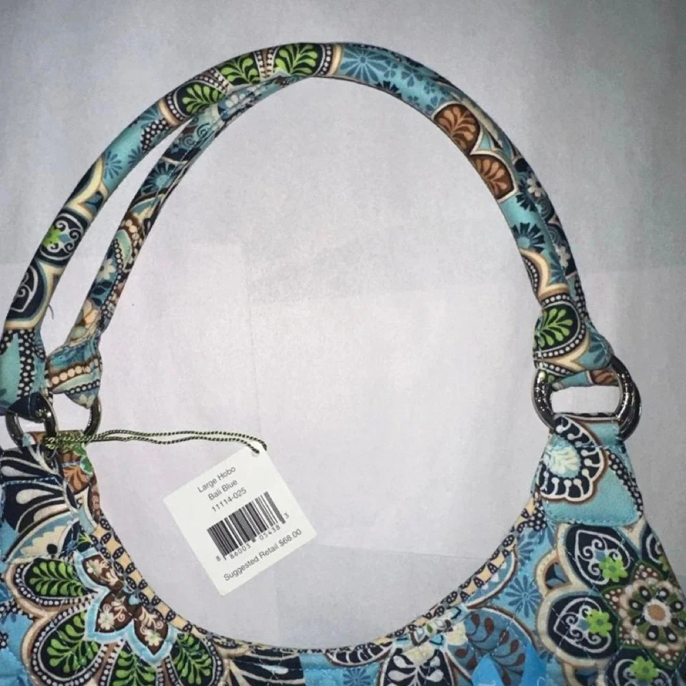 NWT Vera Bradley Bali Blue Quilted Hobo Shoulder Bag